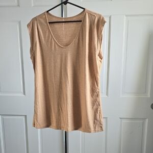 Elegant Tan Sleeveless Muscle Tee